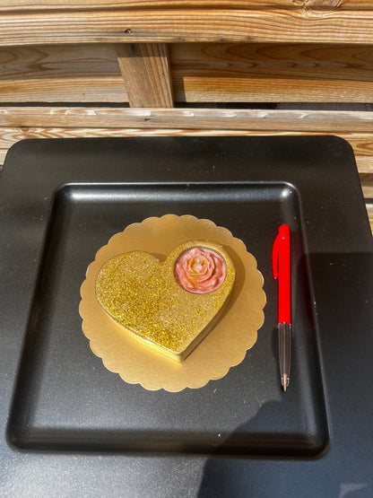 Bougie cœur or