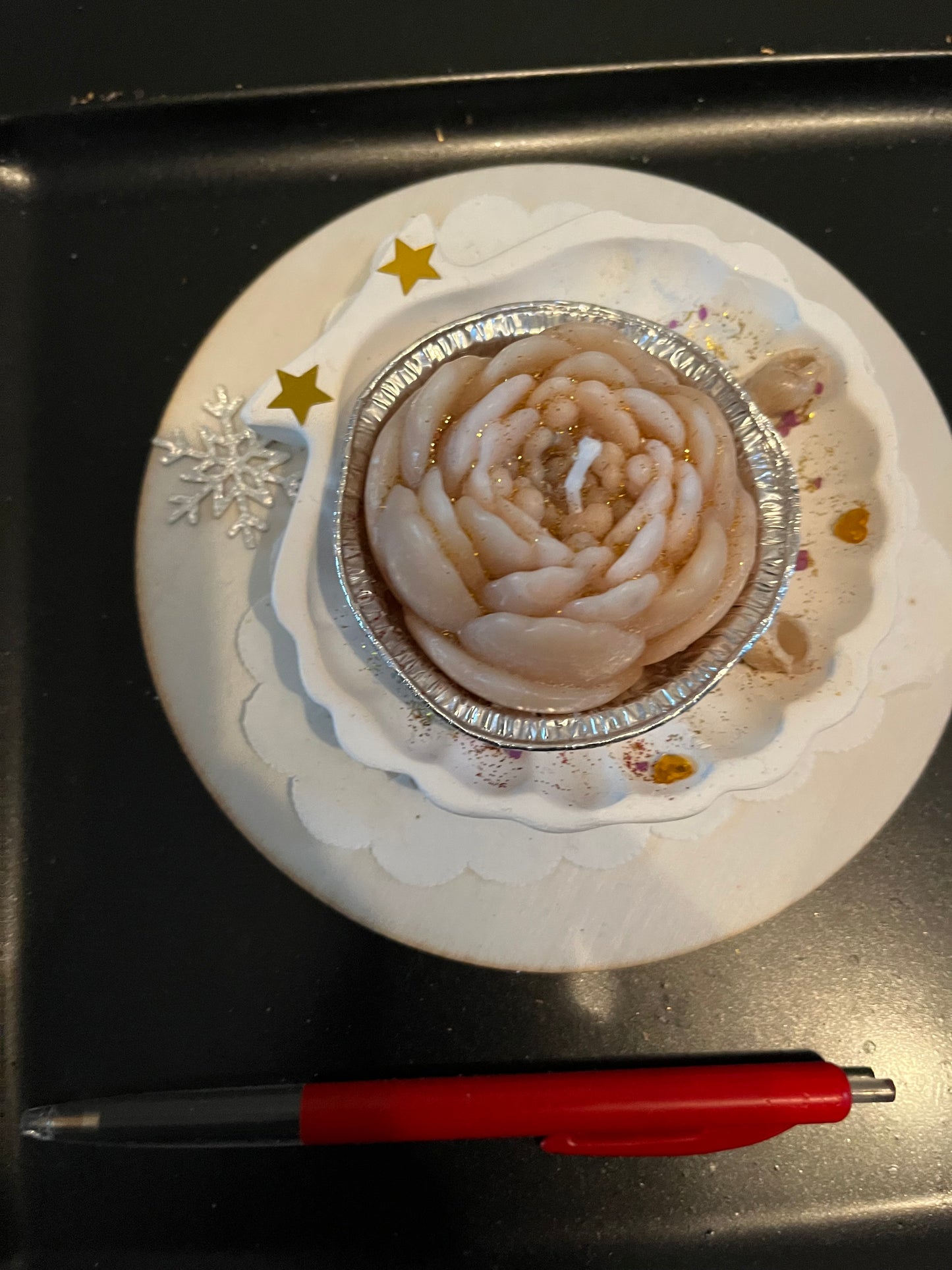 Bougie / coquille St Jacques en plâtre