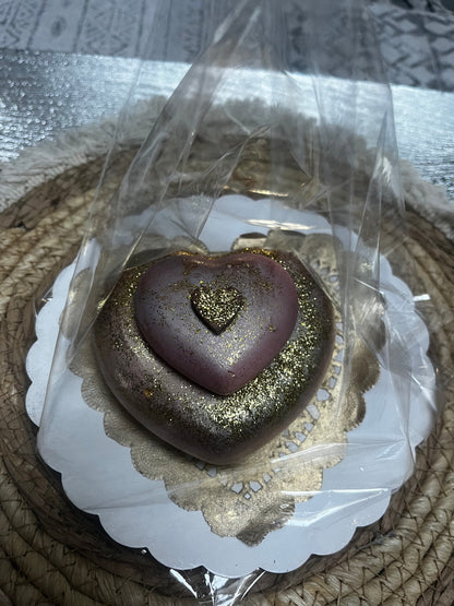 Bougie / cœur en plâtre