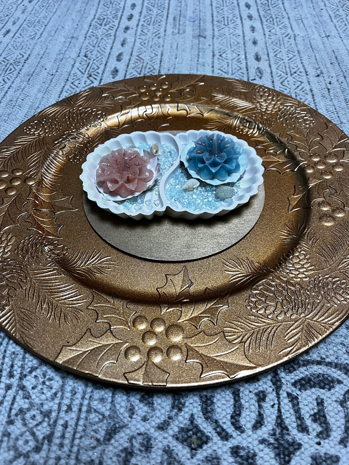 Bougies / support double coquille