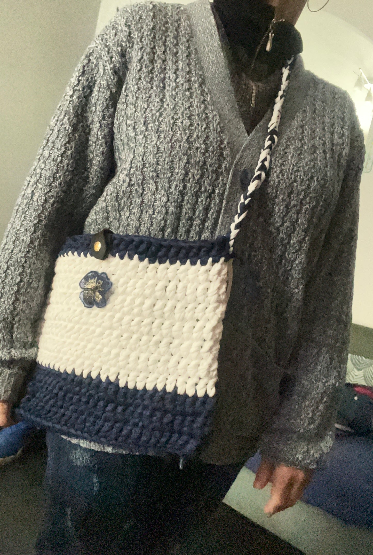 Sac bleu et blanc