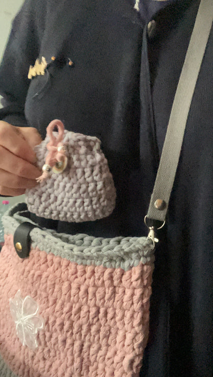 Sac rose et gris