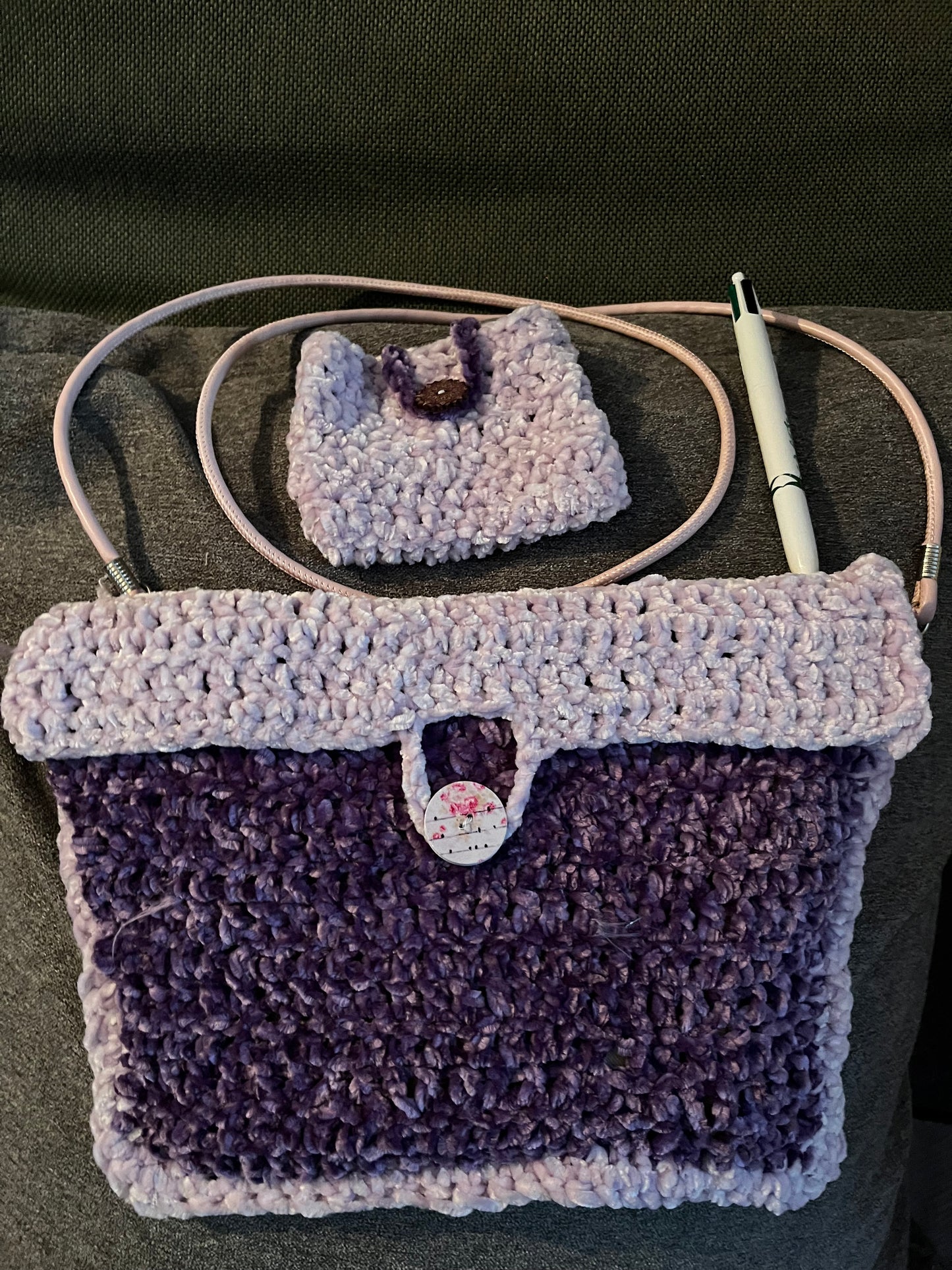 Sac + porte monnaie violet