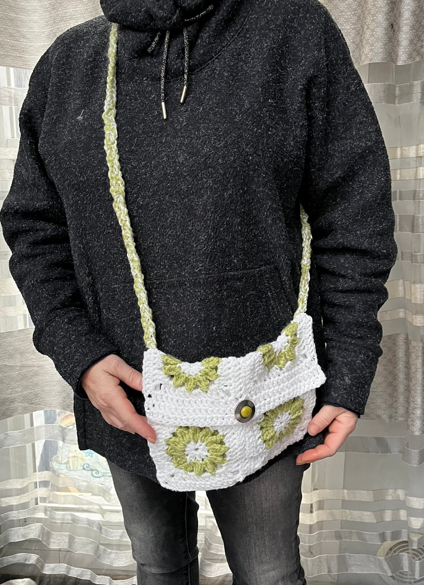 Sac protège livre ou cahier blanc et vert