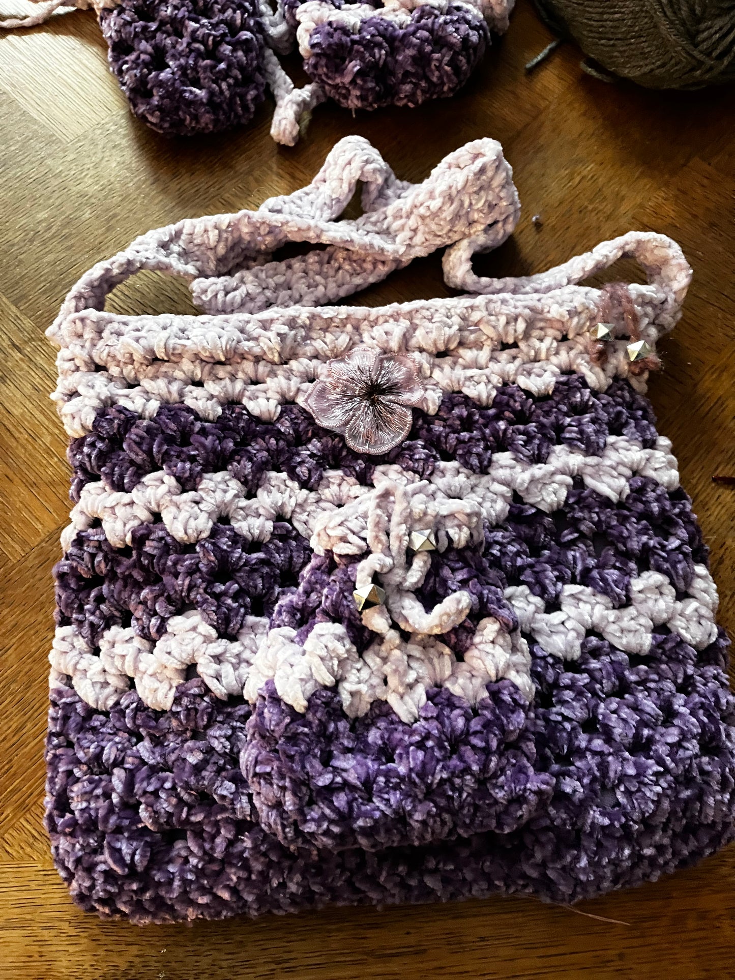 Sac violet et rose