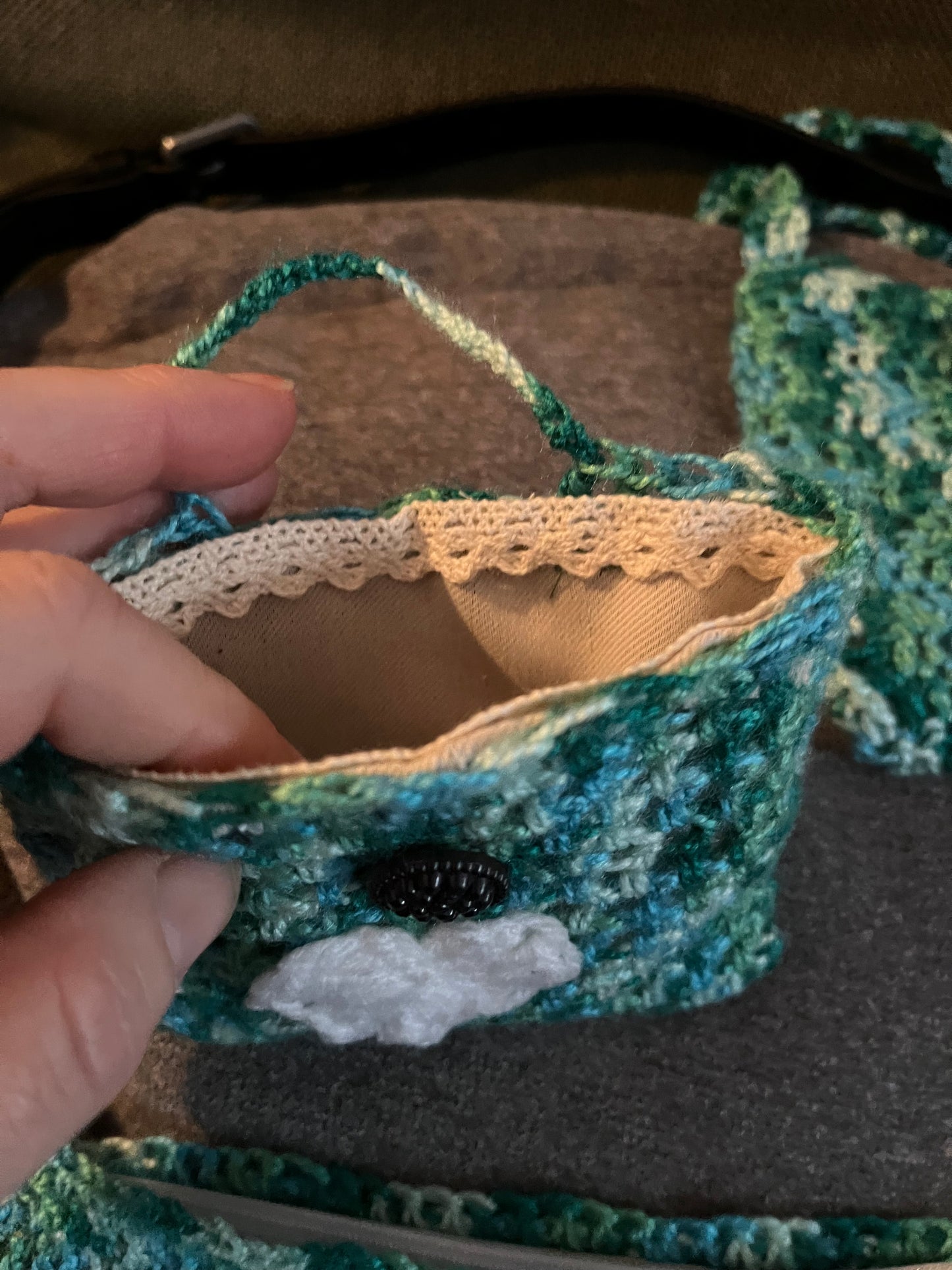 Sac+porte monnaie+mini sacoche vert