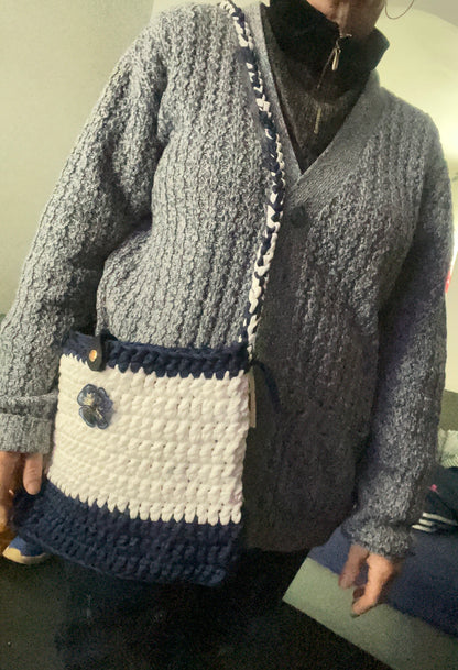 Sac bleu et blanc