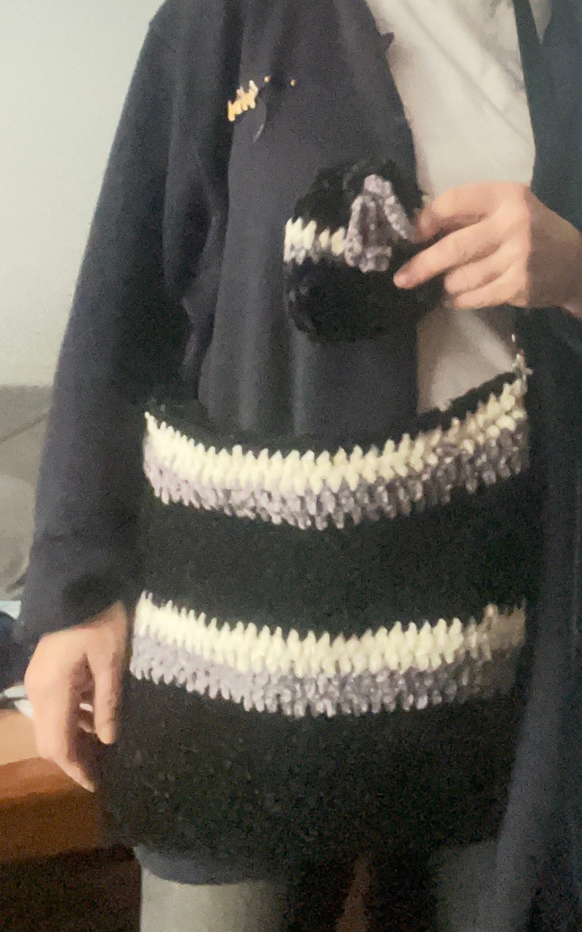 Sac noir/gris/blanc