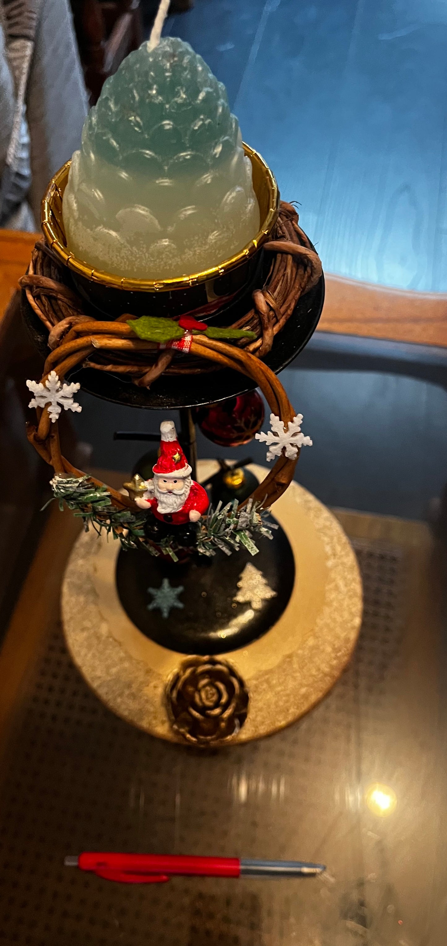 Centre de table pour les fêtes de fin d année avec bougie