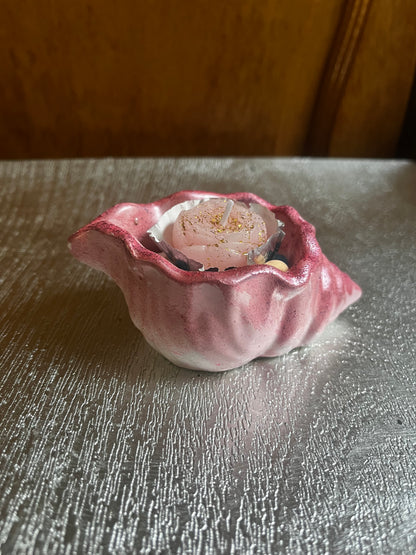 Bougie / coquille d escargot en plâtre