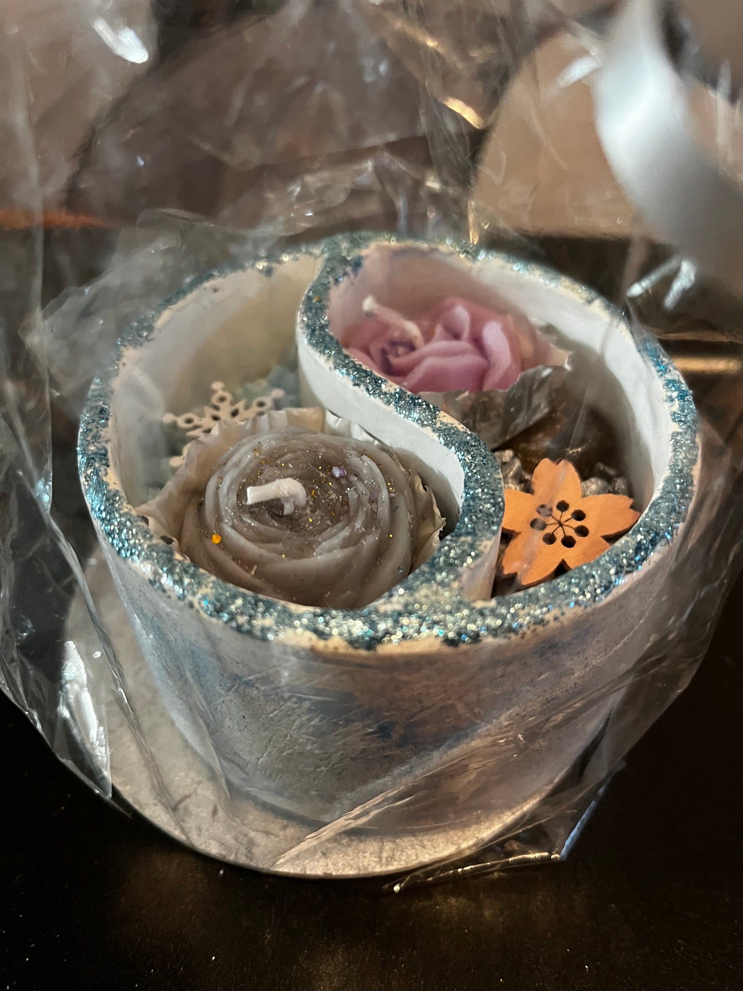 Bougie / yin et yang en plâtre