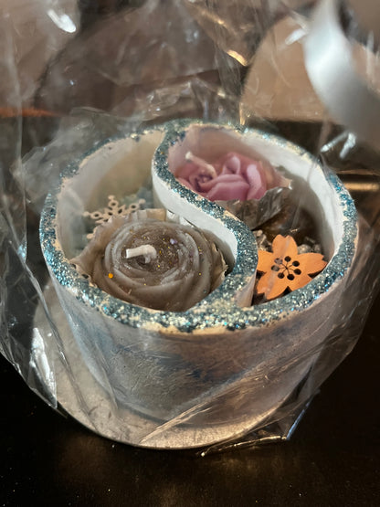 Bougie / yin et yang en plâtre