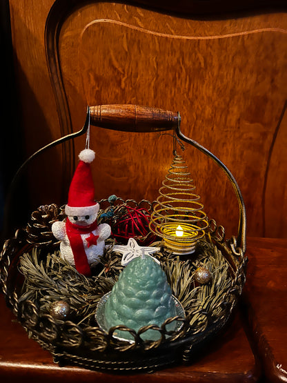 Centre de table dans un panier