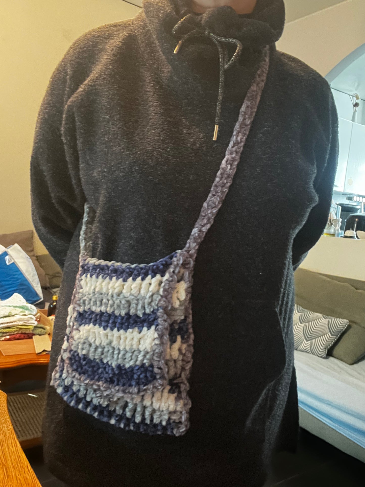 Sac mini bleu/gris/blanc