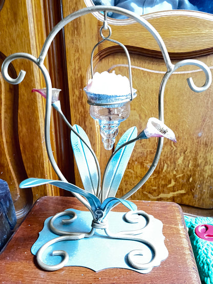 Porte bougie fleurs