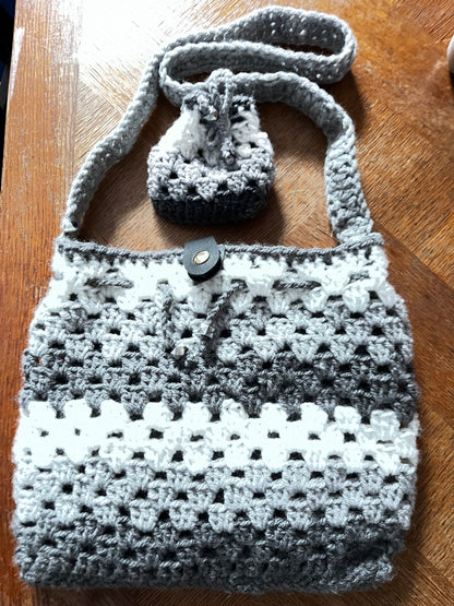 Sac 3 tons de gris et blanc