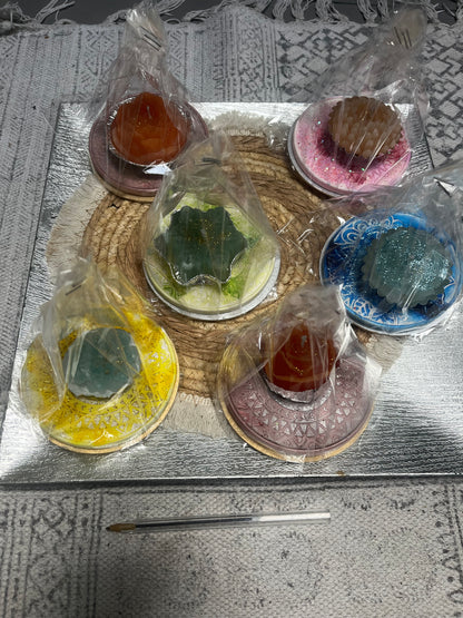 Plateau rond avec bougie