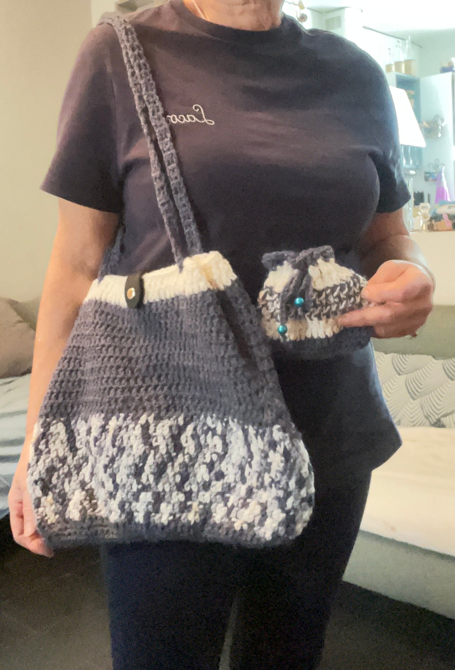 Sac bleu et blanc
