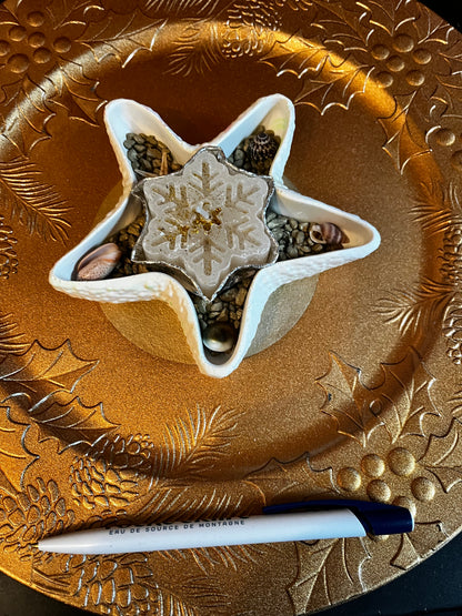 Bougie étoile / support étoile en plâtre