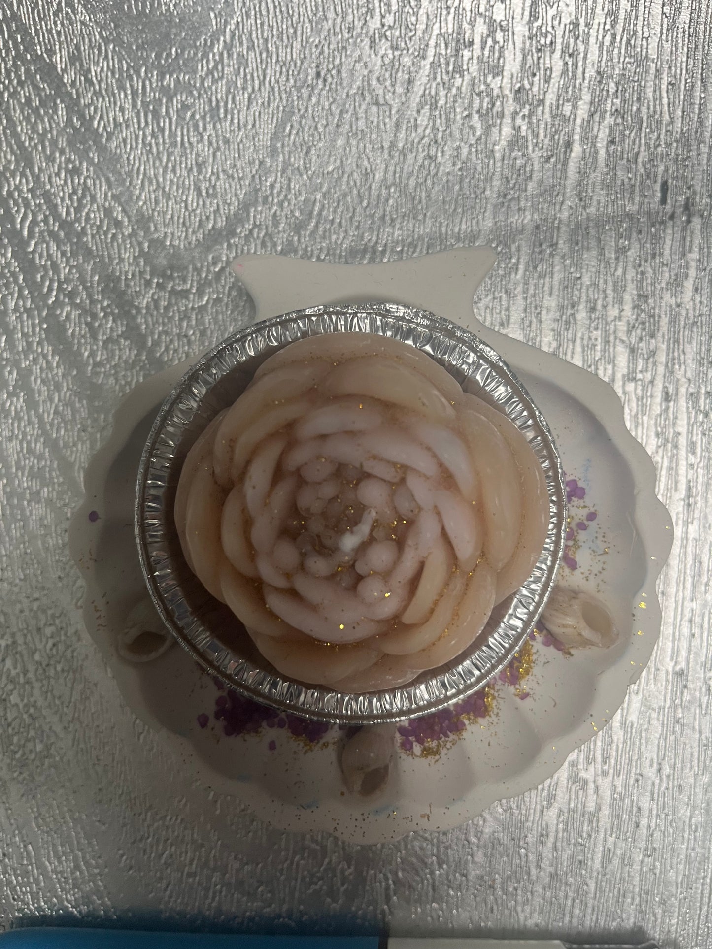 Bougie / coquille st Jacques en plâtre