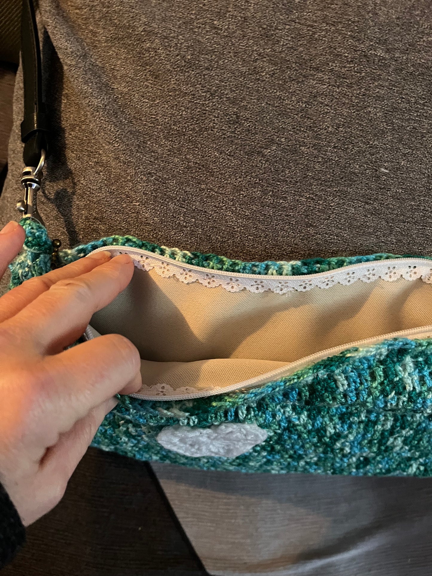 Sac+porte monnaie+mini sacoche vert