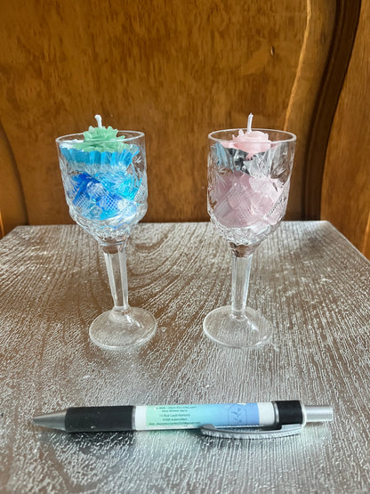 Bougie / mini verre à pieds