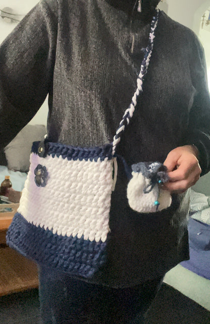 Sac bleu et blanc