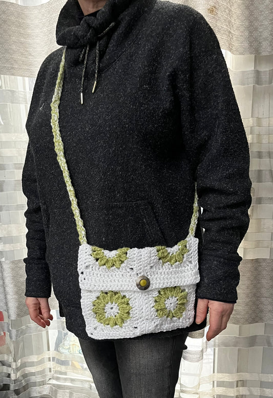 Sac protège livre ou cahier blanc et vert