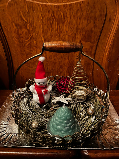 Centre de table dans un panier