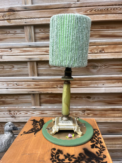 Lampe élégante en bronze et onyx vert