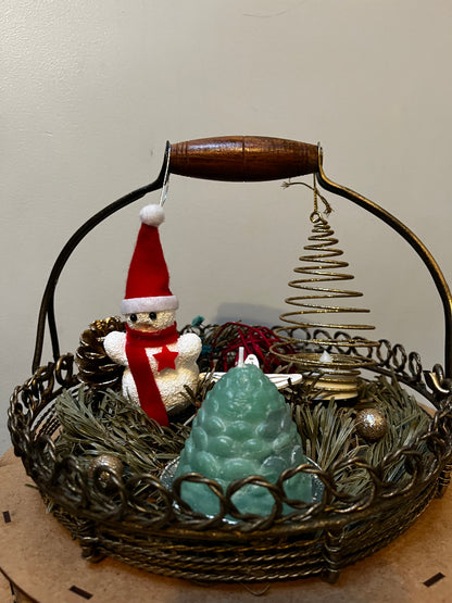 Centre de table dans un panier